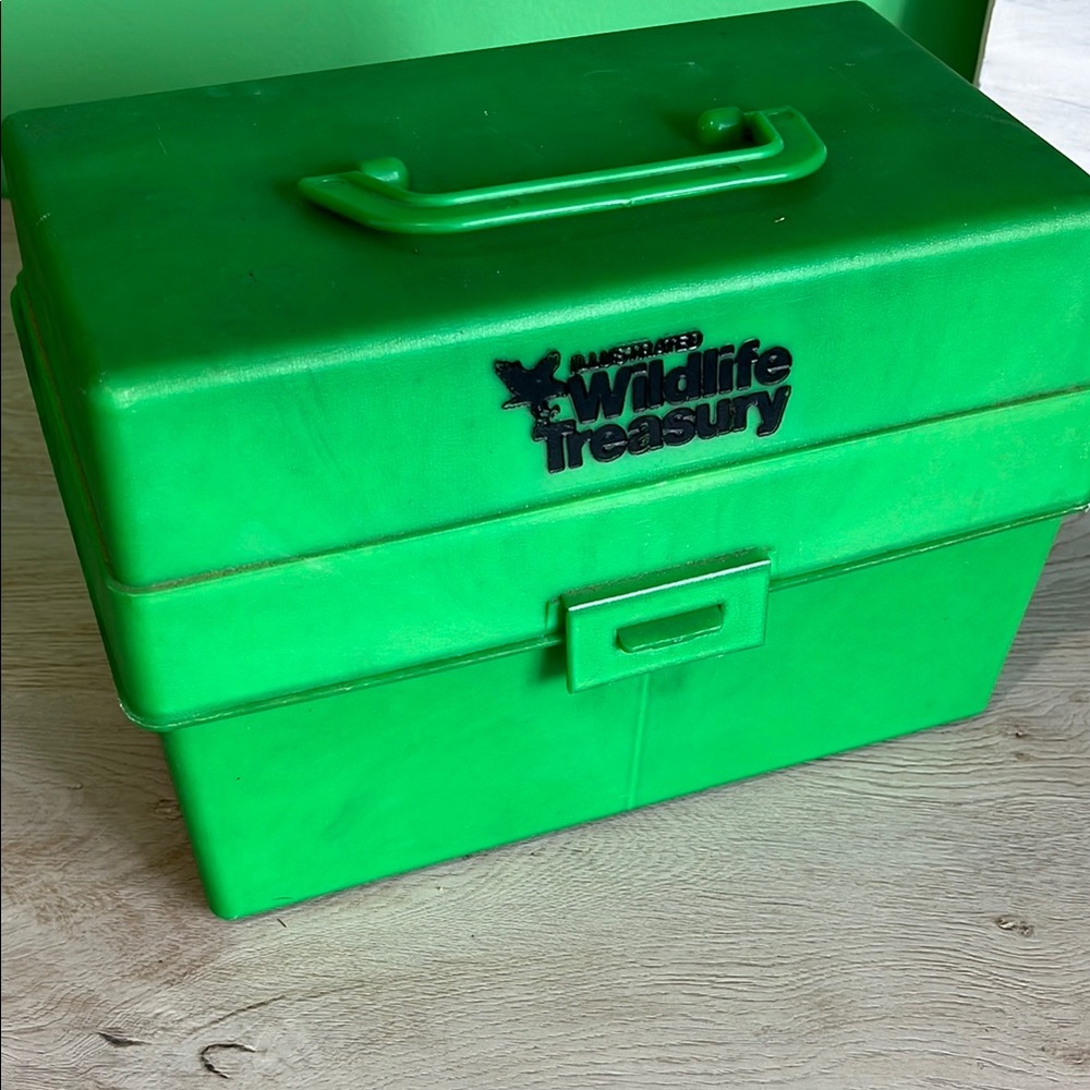Vintage Green Wildlife Treasury Storage Box (1975-1981)